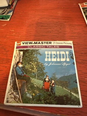 1960s VIEW-MASTER #B-425 ''HEIDI'' COMPLETE 3-REEL PACKET WITH BOOKLET
