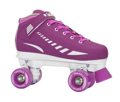 Galaxy Elite Dark Purple Girls Indoor/Outdoor Quad Roller Speed Skates