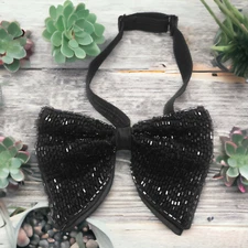 Premium Butterfly Embroidery Cut Dana Micro Fabric Oversize Big Bow Tie For Men