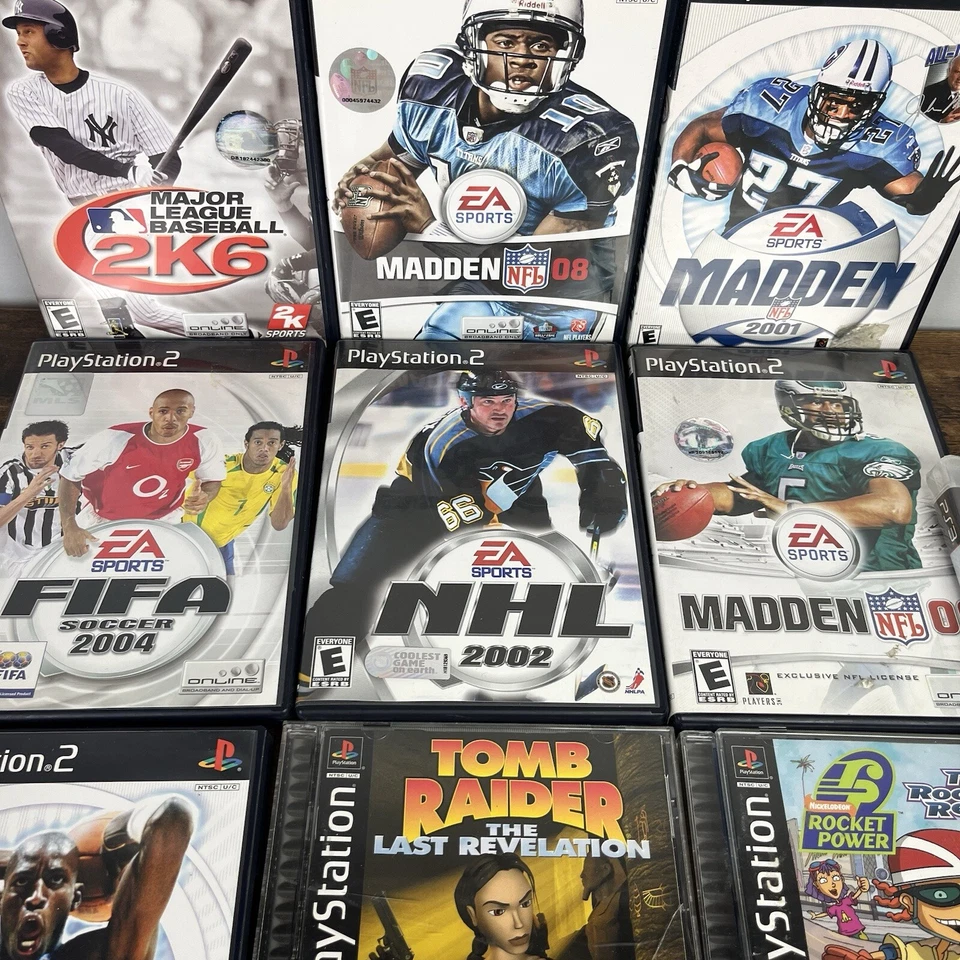 Винтажный PlayStation лот комплект из 14 игр PS1 PS2 и PS3 Pacman WWF Tomb Raider - Изображение 3 из 4