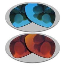 Sky Blue Fire Red Lenses Replacement For-Oakley Feedback Polarized