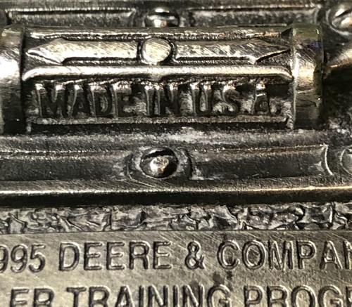 1995 John Deere Silver Level Dealer Training Prog Pewter Belt Buckle *Well Worn* - Picture 9 of 12