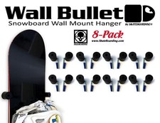 8-Pack Wall Bullet Snowboard Wall Mount Storage Hanger Lib Tech Rome Capita GNU