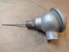 Omega Engineering J-Type Thermocouple with Head, 3" Long, 1/2" NPT Connections