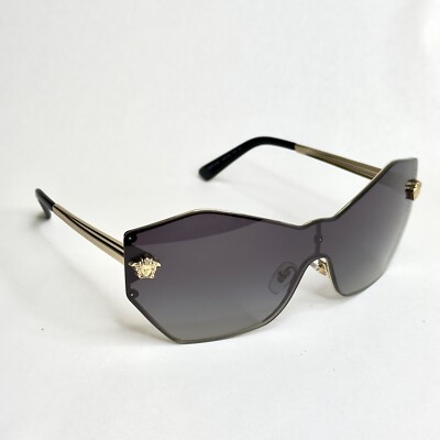VERSACE GLAM Stud Medusa Head 2182 Gray Gradient Gold VE2182  display picture 1