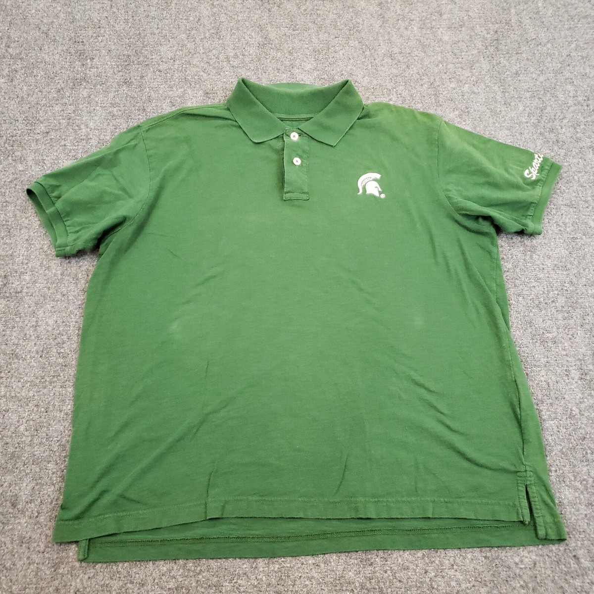 Michigan State Spartans Polo Shirt Mens XXL 2XL Green Colosseum