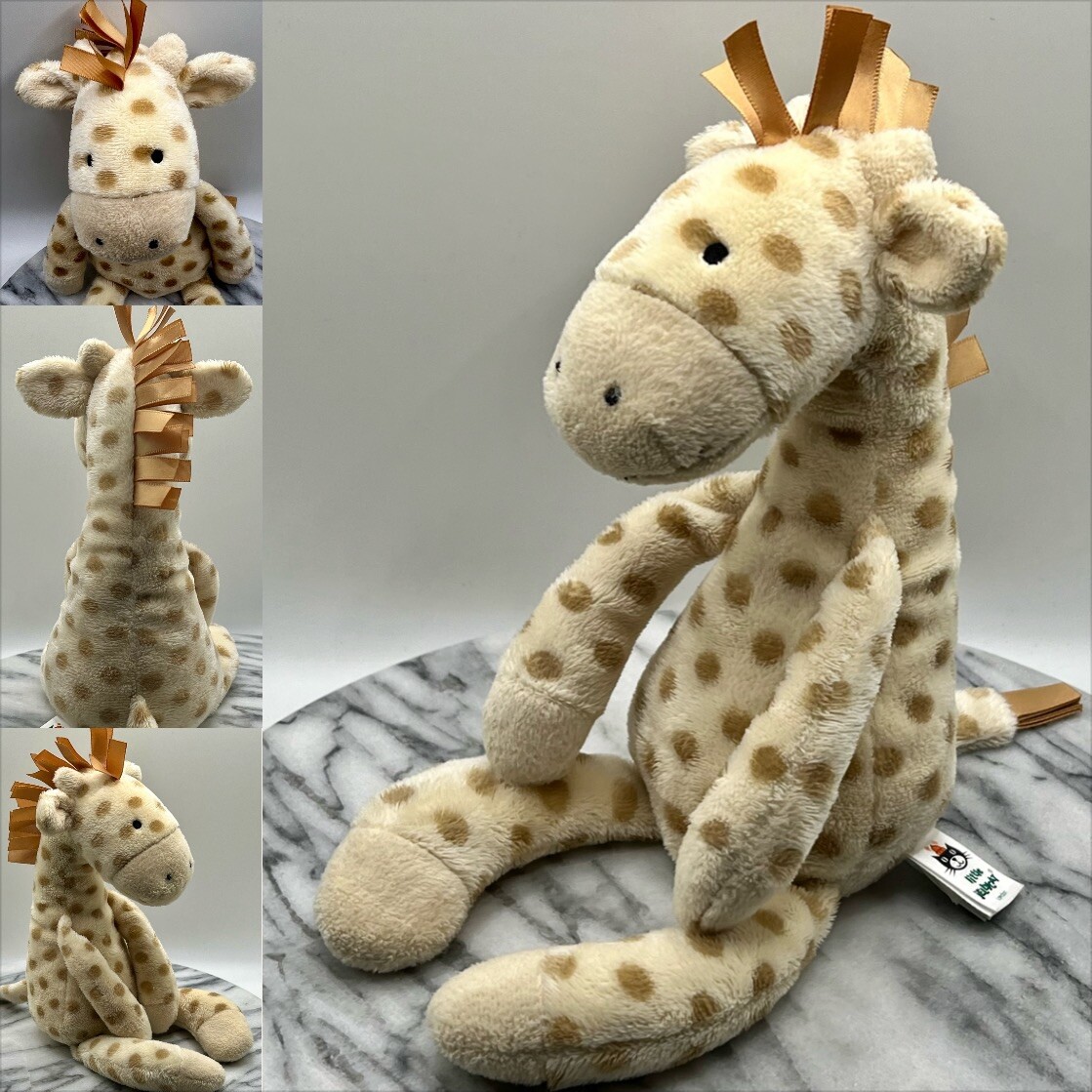 JELLYCAT Rattle 🔔 Georgie Giraffe Spotted Lovey Plush Cream