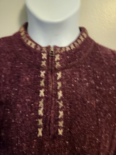 Suéter Woolrich para mujer mezcla de lana borgoña cremallera XL - Imagen 2 de 6