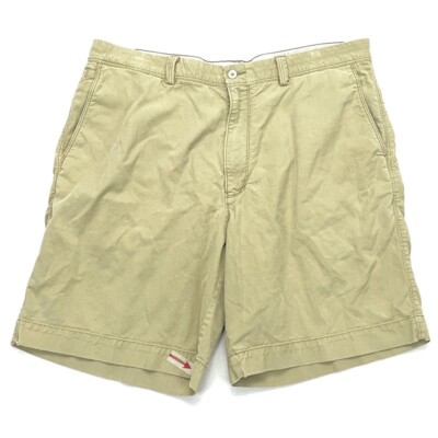 Tommy Bahama Mens Khaki Shorts Beige Flat Front Pockets Stretch Mid Length  38