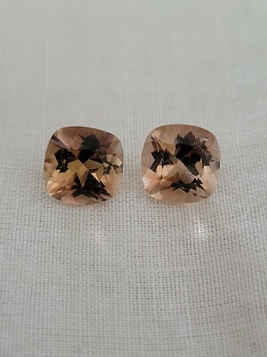 7.50 Ct 9mm Pair Natural Top Imperial Topaz Brazil Cushion Unheated Gemstone