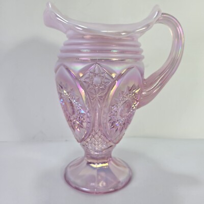Fenton PITCHER Pink Iridescent Irridized Opalescent Carnival