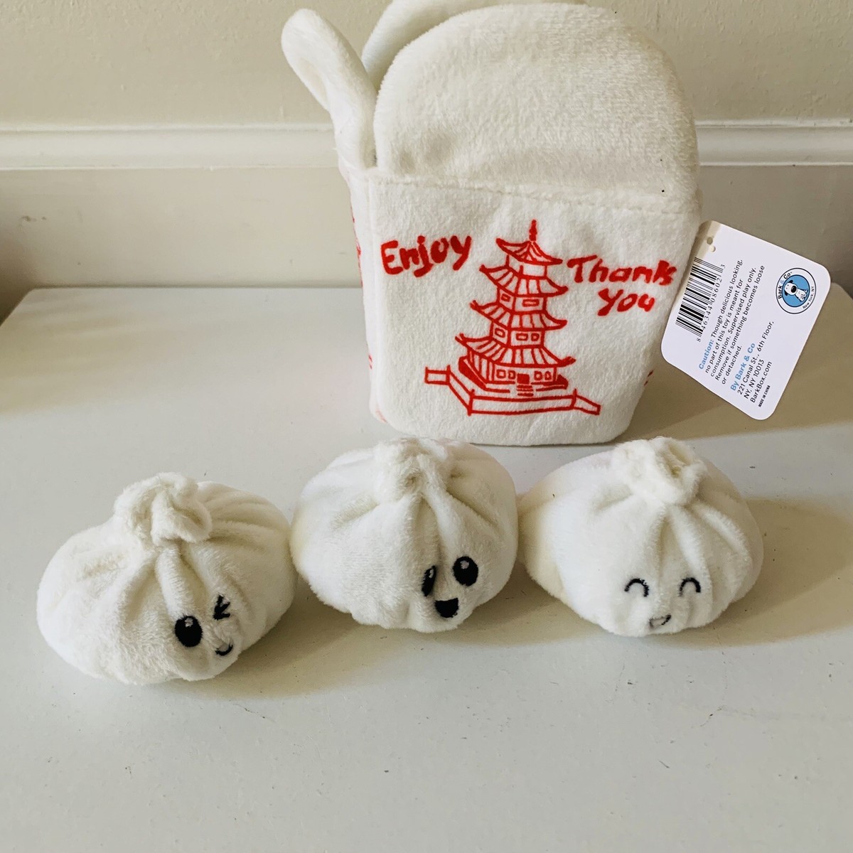 Bark Box Andi's Famous Dumplings Takeout Box Plush Squeak Dog Toy XS-S  0-20lbs | eBay