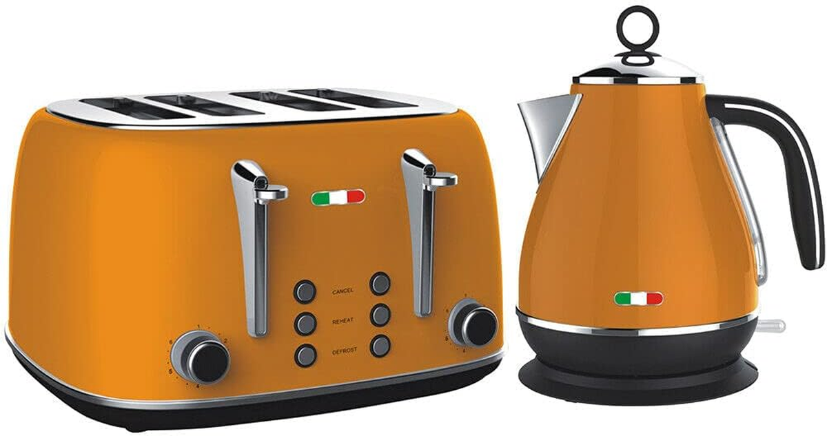 Argento Mustard Kettle And Toaster Vintage Electric Kettle And