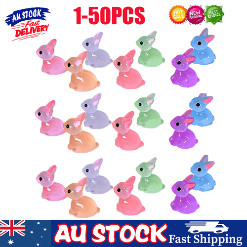10-50x Easter Mini Luminous Resin Bunnies Ornament Glow Miniature Figures Rabbit