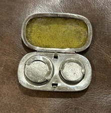 VINTAGE ANTIQUE SOVEREIGN & 1/2 HALF CASE VICTORIAN COIN HOLDER SILVERPLATE