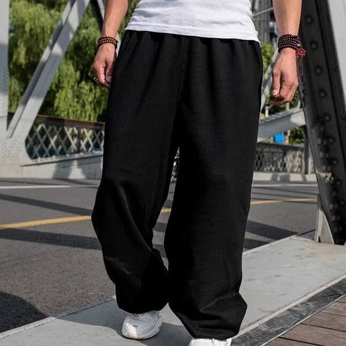 Hombres Pantalones Sueltos Hip Hop Deportes Informales Pantalones de Sudadera Cintura Elástica Pantalones Sueltos - Imagen 16 de 16