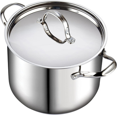 Quart Classic Stainless Steel Stockpot with Lid, 12-QT, Silver