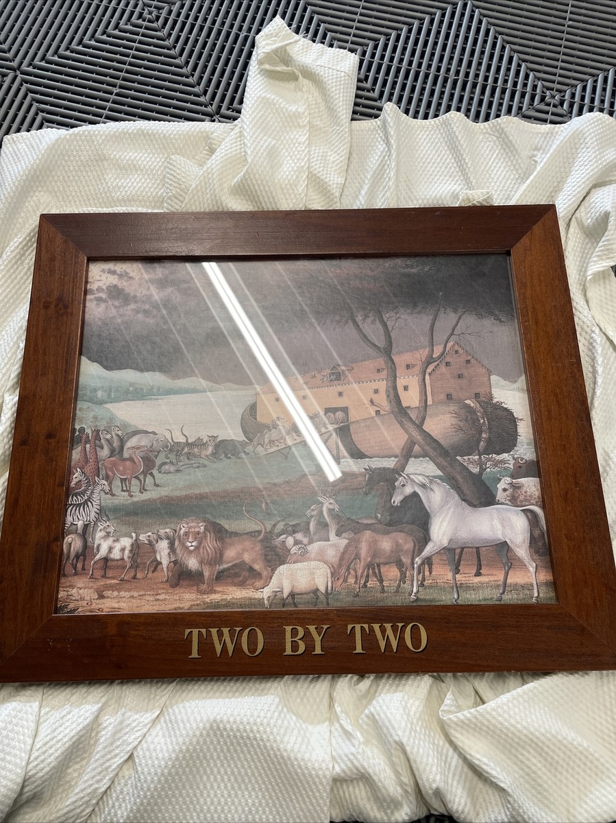 ✴arks✴ Vintage Two By Two Edward Hicks Noah's Ark Framed lithograph