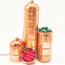 7 Days Portable Pill Case for Travel Metal Pill Organizer Waterproof Weekly Box