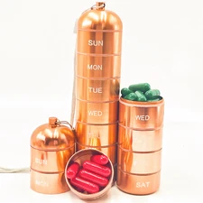 7 Days Portable Pill Case for Travel Metal Pill Organizer Waterproof Weekly Box