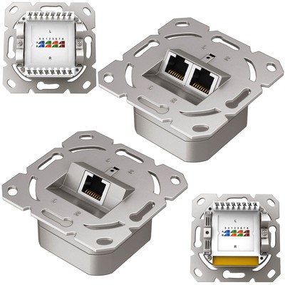 Netzwerkdose CAT6a 1/2-Port RJ45 500MHz Unterputz LAN Ethernet Netzwerk Cat6 A