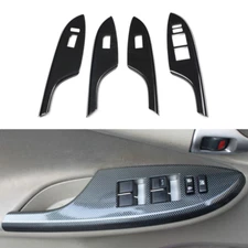 For Toyota Corolla 2007-2013 ABS Carbon Fiber Door Window Switch Lift Cover Trim