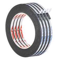 4Pcs 16Feet Sealing Foam Tape 5mm Wide 1mm Thick Adhesive Strip Black