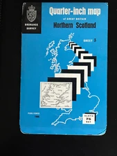 Vintage OS Ordnance Survey Quarter Inch Cloth  Map, Northern Scotland. Sheet, 3