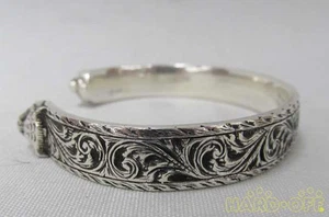 Gucci Bracelet Tête de Chat Argent 925 Longucm Logo Marque Bracelet Bijoux