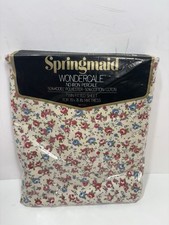 Vintage Springmaid Wondercale Twin size Fitted sheet Floral Calico print NEW