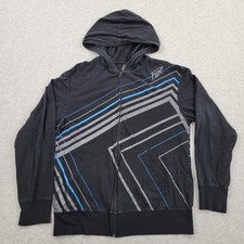 Fox Racing Hoodie Mens Medium Black Geometric Full Zip