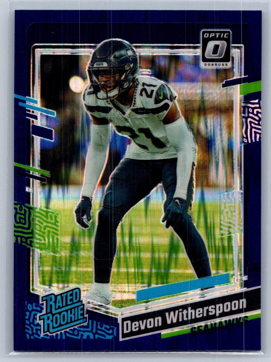 Devon Witherspoon 2023 Optic #292 Rated Rookie Purple Shock