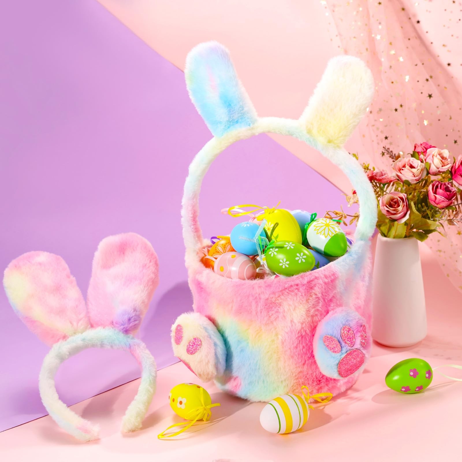 Halloween Bunny Ears and Basket for Girls, Trick or Treat Bucket | eBay