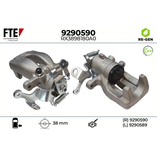 FTE 9290590 Bremssattel FüR Peugeot Citroen Berlingo Partner Tepee B9 MF GJK M-image