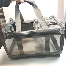 Grey Pet Carrier Tote up to 20 lbs Dog Cat Soft Sided Vented Collapsible Travel