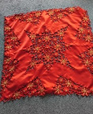Embroidered Cutwork Tablecloth   34" x 34"