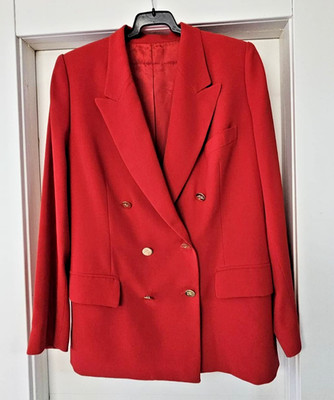 Vintage Burberry's Red and gold Blazer, Size 44 - 46 - 48, Classic Tailored Fit