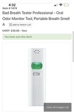 Electronic Breathalyzer Digital Portable Bad Breath Tester White