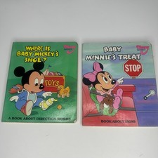 Vintage Set 2 Disney Babies Mickey Minnie Board Learning Books