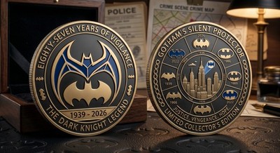 GOTHAM'S SILENT PROTECTOR 87 YEARS 1939-2026 OF LEGEND COMMEMORATIVE COIN