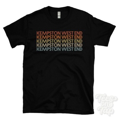 Kempston West End wiederholt Retro-Stil T-SHIRT Herren & Damen UK Ortsname Geschenk