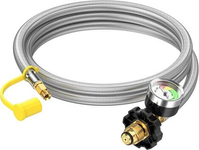 American Motorhome RV Extend A Stay 4-Port Propane 6 Foot Braided Supply Hose