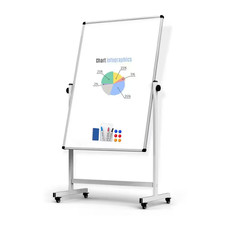 Rolling Whiteboard with Stand Double-Sided Magnetic Dry Erase Board Mobile White