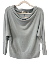 The Nines Sweater Top Size Large Off The Shoulder Soft Pullover Light Blue NEW