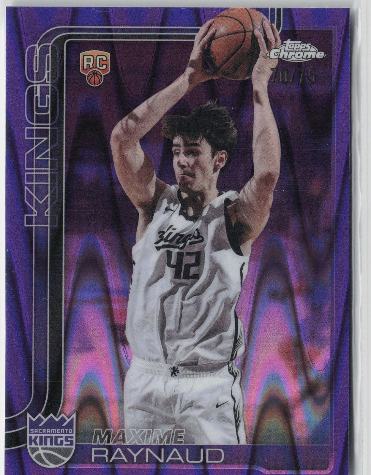 2025-26 Topps Chrome #293 Maxime Raynaud RayWave Refractor Purple /75