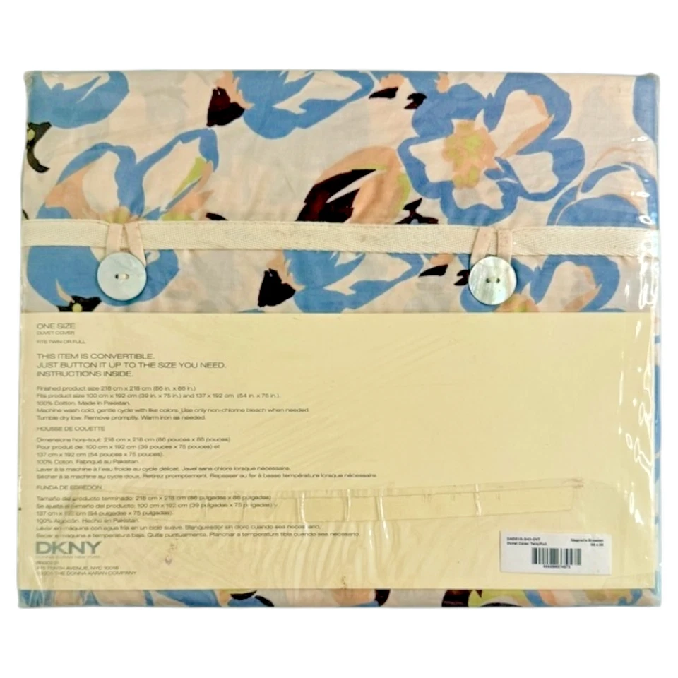 DKNY пододеяльник полный двойной один размер трансформируемый магнолия цветок 86 x 86 новый нераспакованный - Изображение 3 из 4