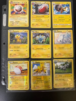 Pokémon TCG Set Of Nine electric Type Cards In Binder Sleeve