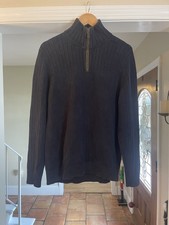 Brooks Brothers Mens Navy Blue 100 Pima Cotton Sweater Size Large