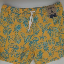 Chubbies The Floral Explorers Lined Swim Trunk Shorts Youth XL 18-20 Yellow