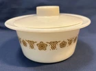 Pyrex Vintage Butterfly Gold Butter Tub Dish with Plastic Lid